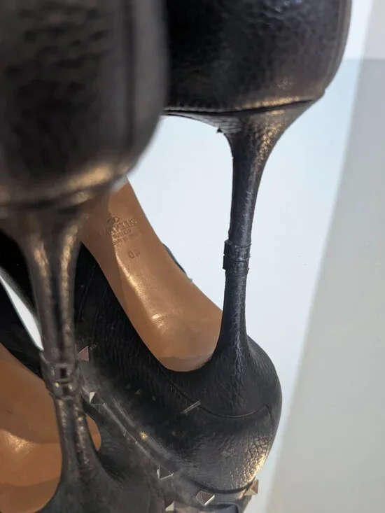 Valentino Rockstud Black Kitten Heel Booties - Picture 6 of 8